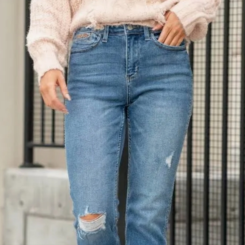 Judy Blue Howdy Embroidered Boyfriend Jeans